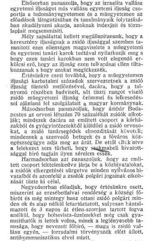 Részlet a „A zsidóüldözések.” c. cikkből (Forrás: Egyenlőség, 1919. 09. 11., 3. o.)
